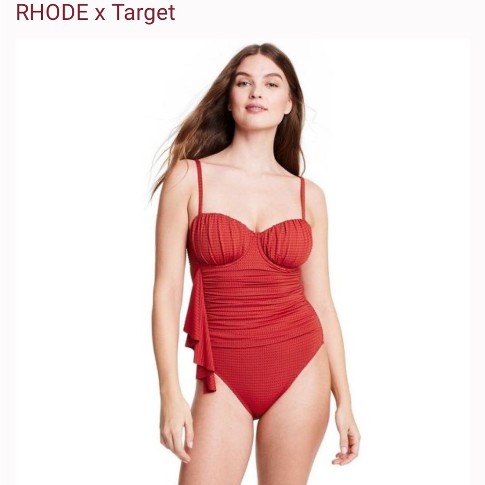 Rhode textured mermaid red swim suit size XXL